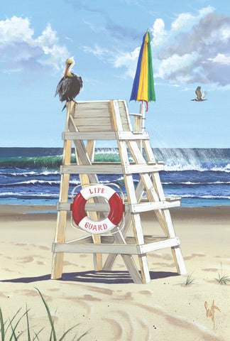 Pelican Post Garden Flag Image