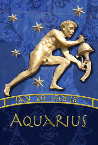 Zodiac-Aquarius Garden Flag Image
