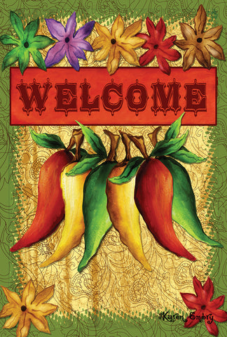 Welcome Peppers Garden Flag Image