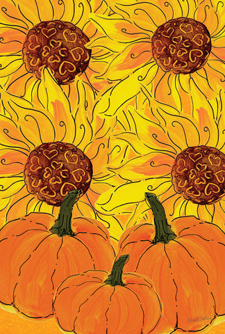 Sunflowers and Pumpkins Garden Flag Image