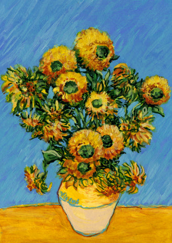 Van Gogh's Sunflowers House Flag Image