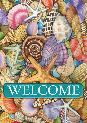 Shells of the Sea Welcome Garden Flag Image