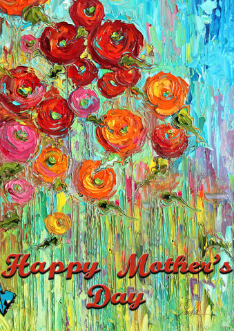 Mothers Day Flowers House Flag Image