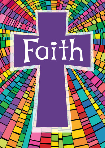 Faith Cross Double Sided Garden Flag Image