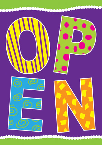 Purple Open Double Sided House Flag Image