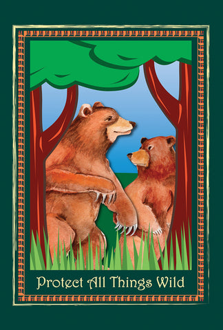 Protect Bears Garden Flag Image