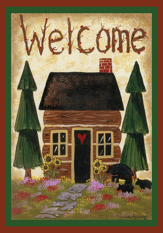 Cabin Welcome Double Sided Garden Flag Image