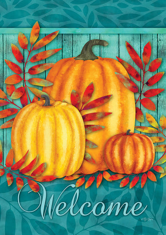 Welcome Pumpkin Double Sided House Flag Image