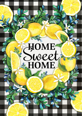 Lemon Wreath Double Sided House Flag Image