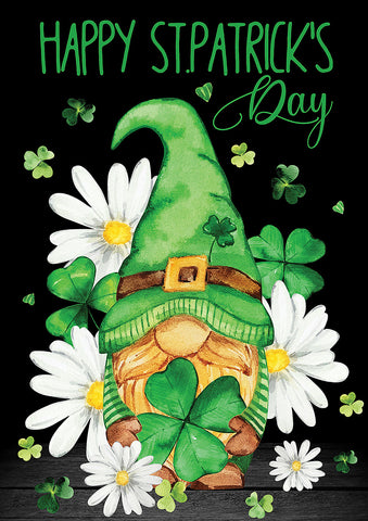 Saint Patricks Day Gnome Double Sided House Flag Image