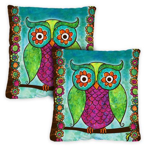 Rainbow Owl 18 x 18 Inch Pillow Case Image