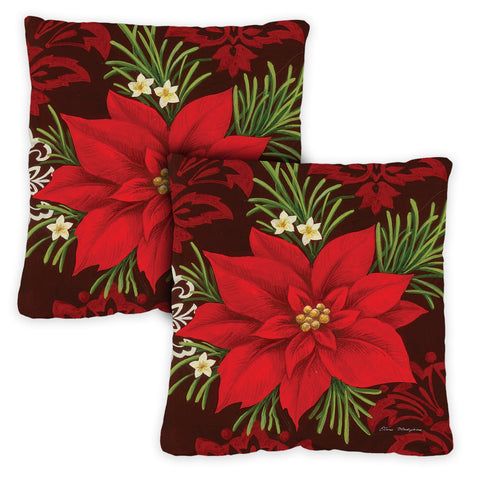 Red Damask 18 x 18 Inch Pillow Case Image