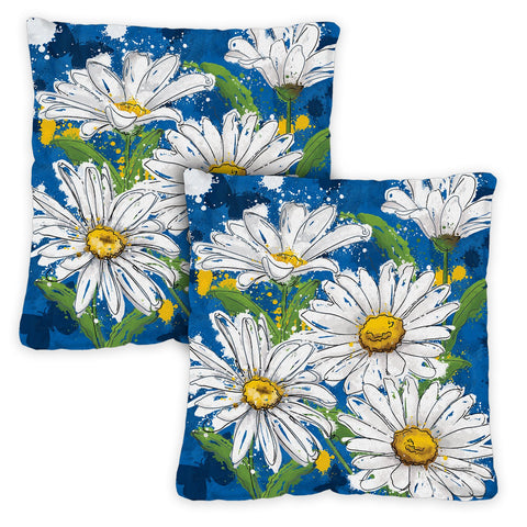 Painted Daisies 18 x 18 Inch Pillow Case Image