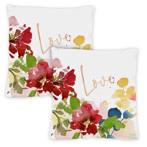 Love Blooms 18 x 18 Inch Pillow Case Image