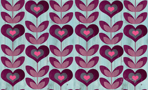 Flower Hearts Door Mat Image