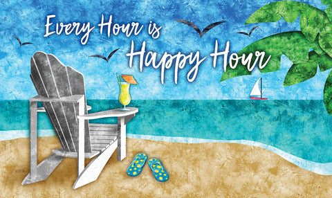 Happy Hour Beach Door Mat Image