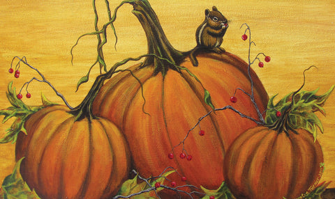 Pumpkin Portrait Door Mat Image