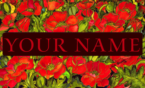 Red Poppies Personalized Mat Image