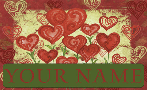 Garden Hearts Personalized Mat Image