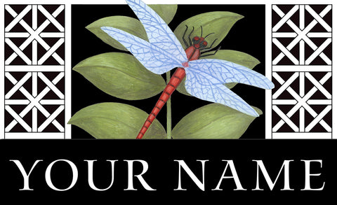 Dragonfly On Black Personalized Mat Image