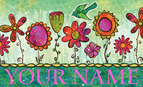 Groovy Blooms Personalized Mat Image
