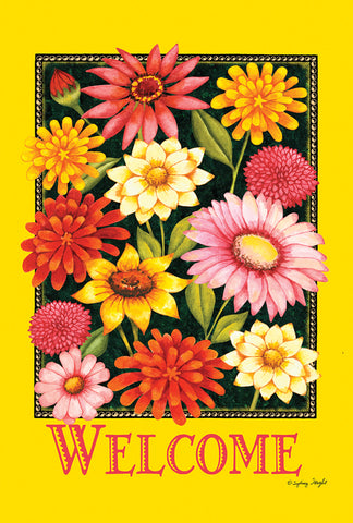 Yellow Welcome Bouquet Double Sided House Flag Image