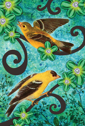 Goldfinches Garden Flag Image