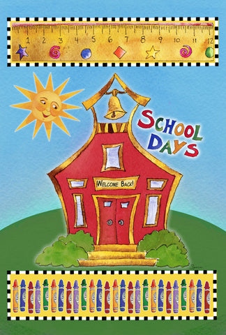 School House Garden Flag Image