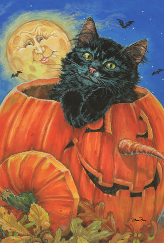 Meow-Lo-Ween House Flag Image