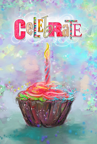 Celebrate Cupcake Garden Flag Image