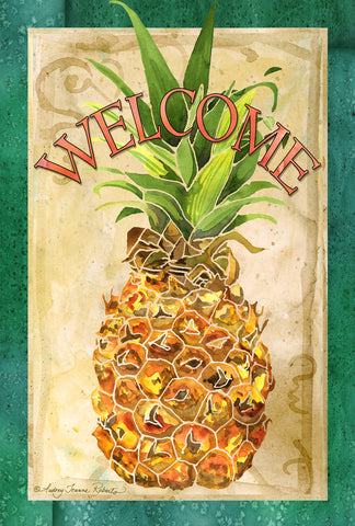 Pineapple Welcome House Flag Image