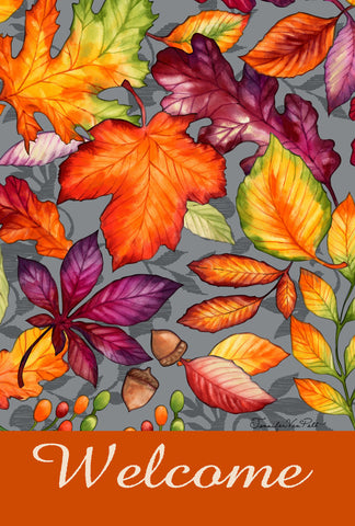 Autumn Welcome House Flag Image
