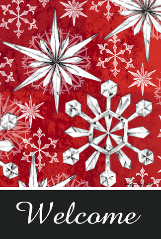 Snowflake Salutations Garden Flag Image