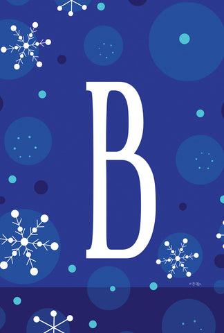 Winter Snowflakes Monogram B Garden Flag Image