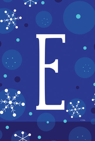 Winter Snowflakes Monogram E House Flag Image