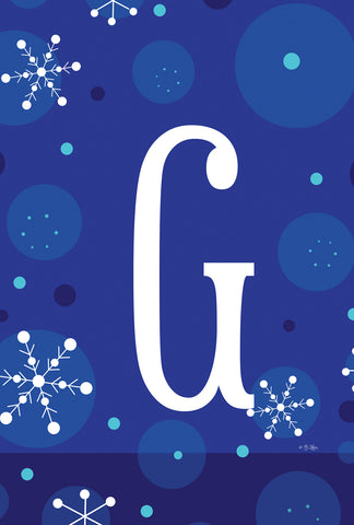 Winter Snowflakes Monogram G Garden Flag Image