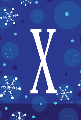 Winter Snowflakes Monogram X House Flag Image