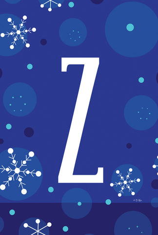 Winter Snowflakes Monogram Z Garden Flag Image