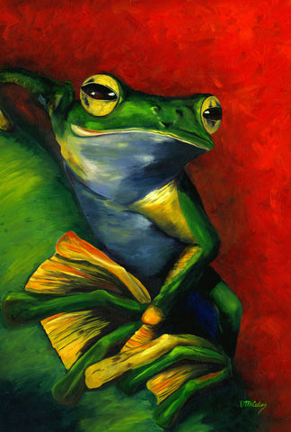 Tranquil Tree Frog House Flag Image