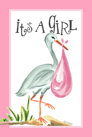 It's a Girl House Flag Image