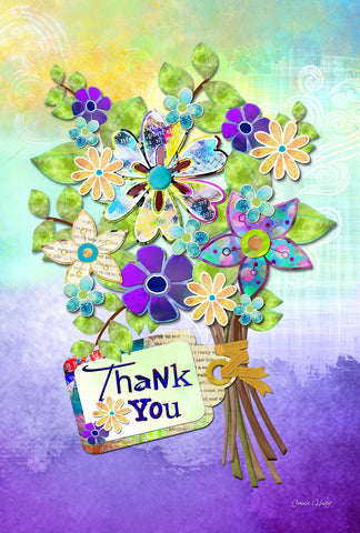 Thank You Bouquet House Flag Image