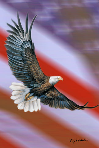 Patriotic Eagle House Flag Image