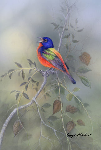 Painted Bunting Song House Flag Image
