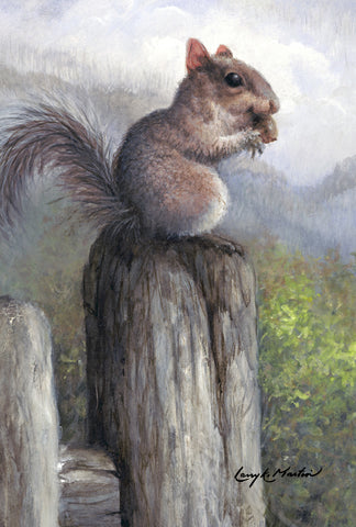 Acorn Squirrel Garden Flag Image