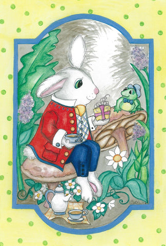 Fancy Rabbit and Friends Garden Flag Image