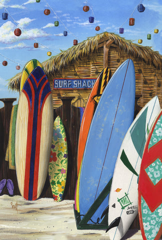 Surf Shack House Flag Image