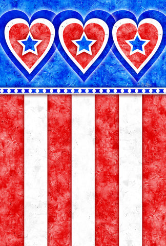 Hearts and Stripes House Flag Image