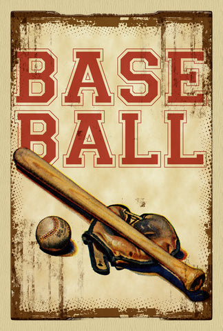 Vintage Baseball House Flag Image