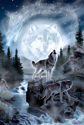 Spirit Wolves Garden Flag Image