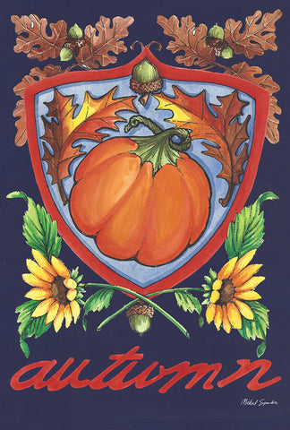 Autumn Pumpkin Crest House Flag Image